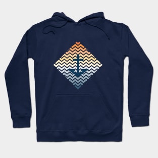 Sunset colors at sea anchor Hoodie